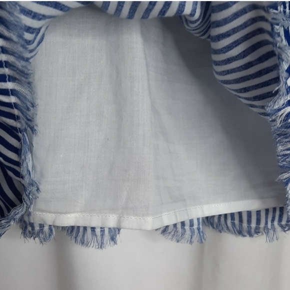 COPY - EUC Aerie Smocked Blue & White Striped Tiered Skirt XL - Picture 6 of 8